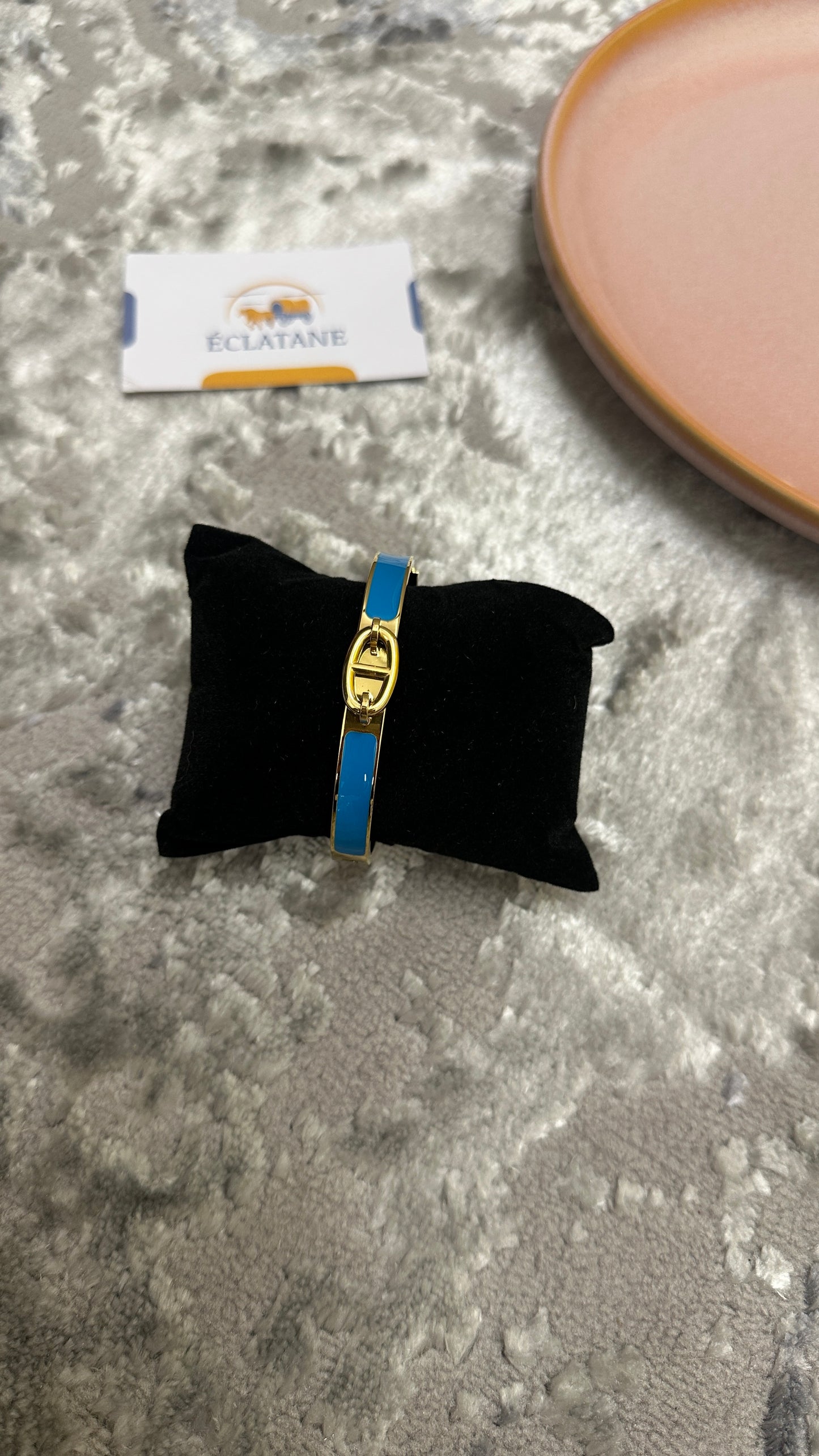 Gold & Dark Blue Plated | CD Clasp Bracelet