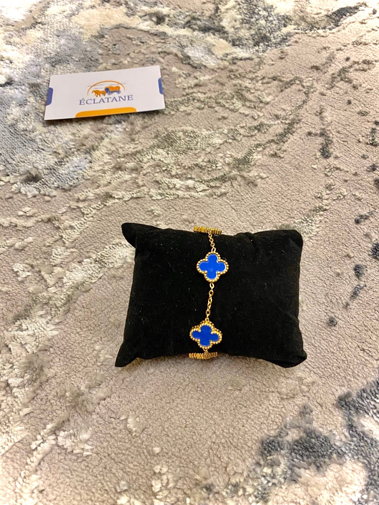 Gold & Dark Blue Plated | Clover Bracelet