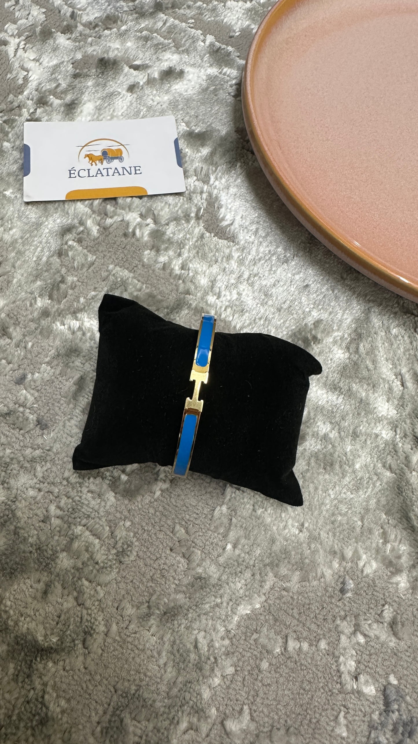 Gold & Dark Blue Plated | H Clasp Bracelet