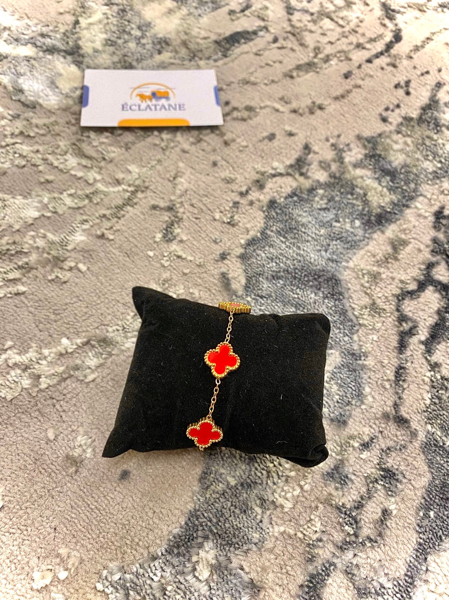 Gold & Red Plated | Clover Bracelet