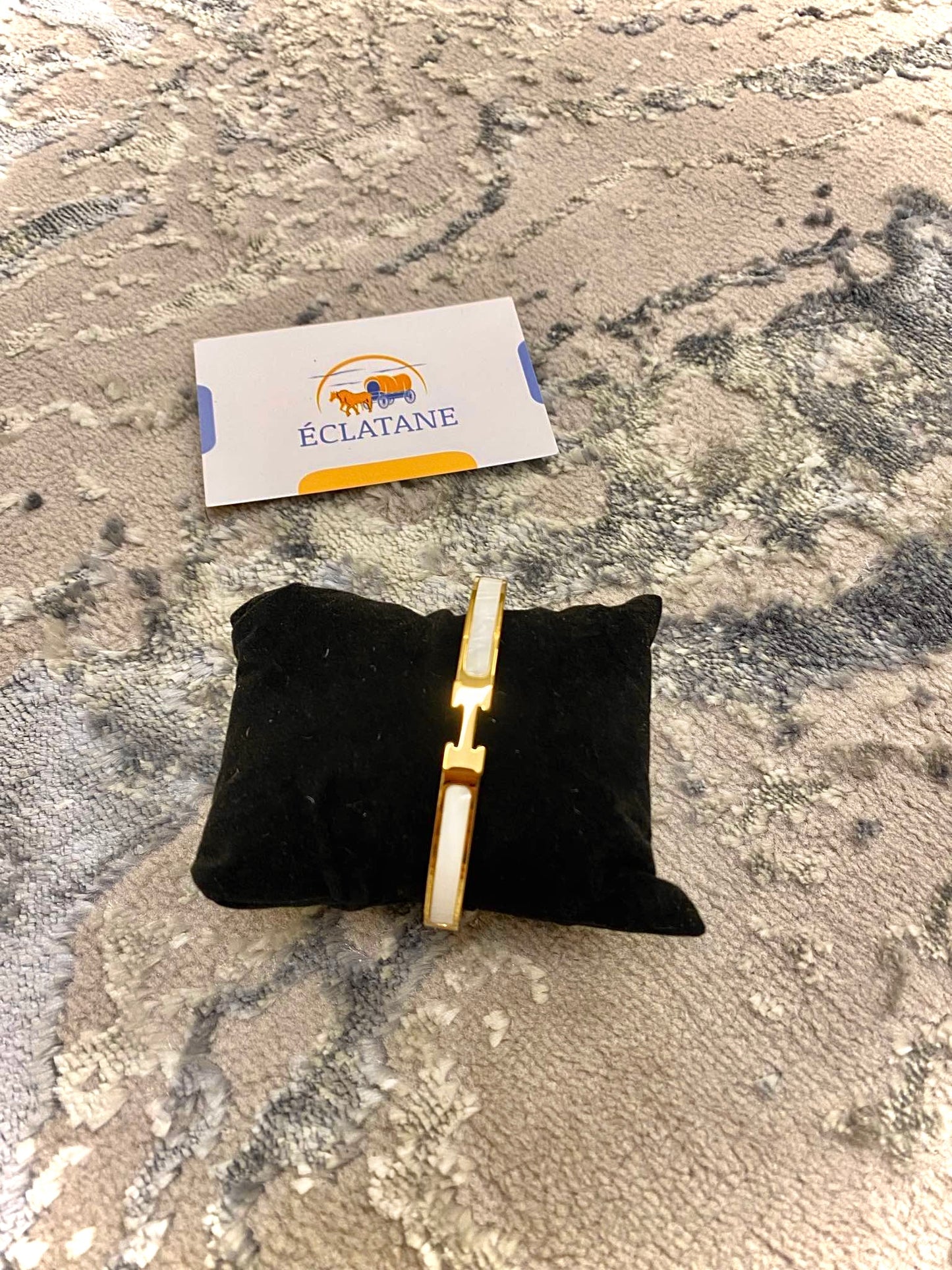 Gold & White Plated | H Clasp Bracelet