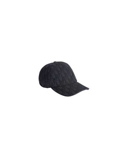 Oblique Black Cotton Jacquard Baseball Cap