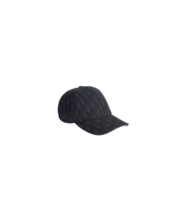 Oblique Black Cotton Jacquard Baseball Cap