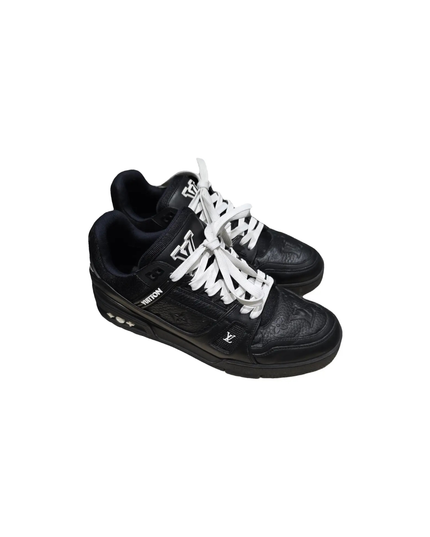 Black Embossed Monogram Trainers