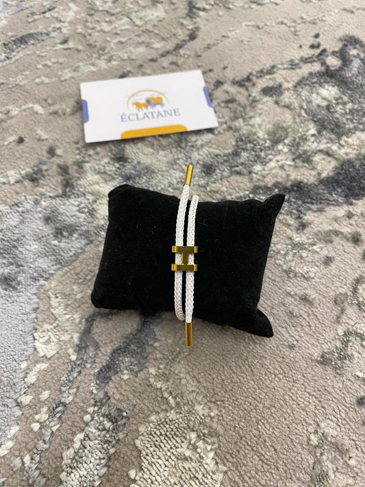 Plated Gold & White | H Rope Bracelet