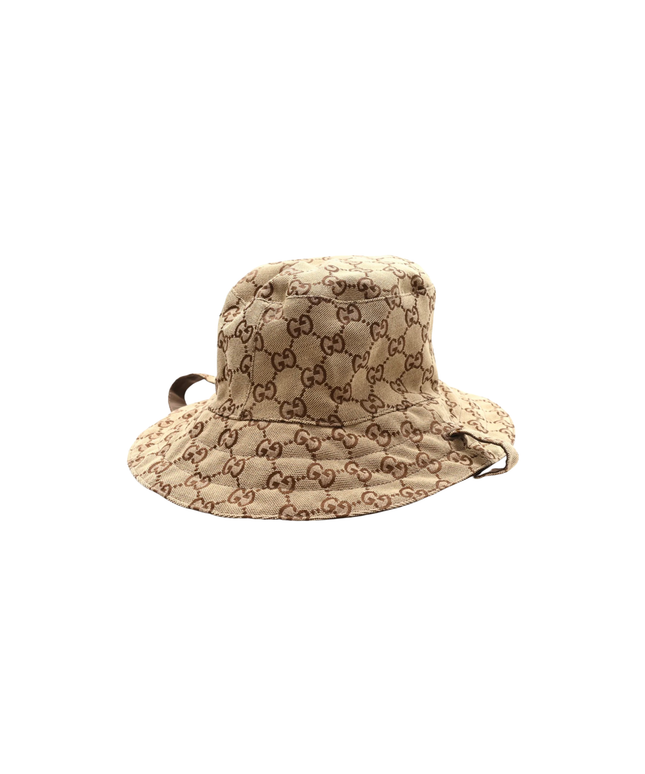 Canvas Monogram Reversible Bucket Hat Brown