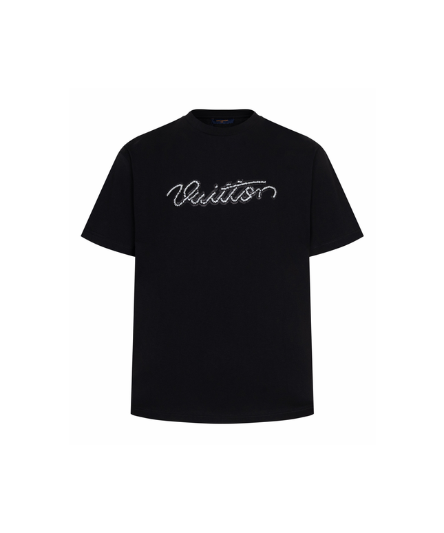 Black Embellished Signature T-Shirt