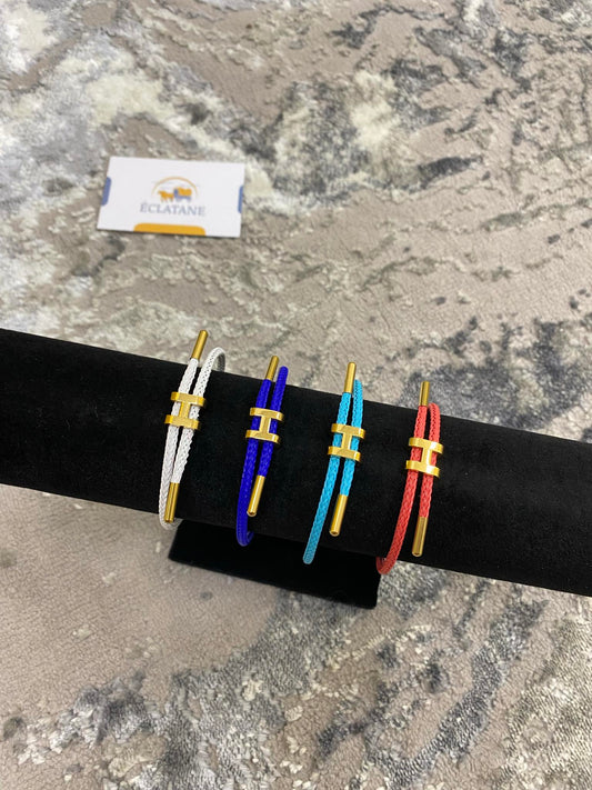 Plated Gold H Rope Chain Bracelet