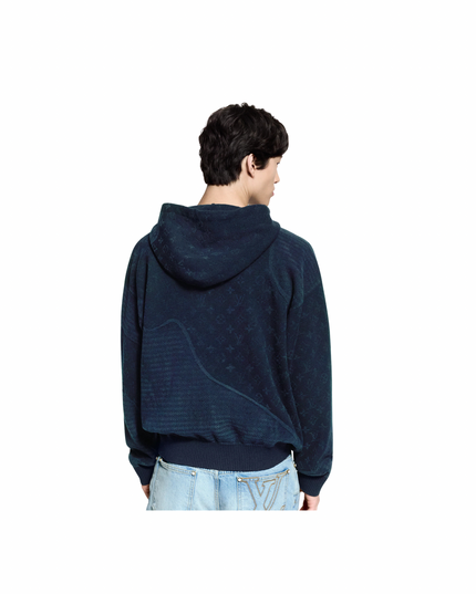 Navy Graphic Jacquard Hoodie