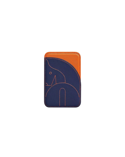 Navy & Orange MagSafe Horse Card Holder