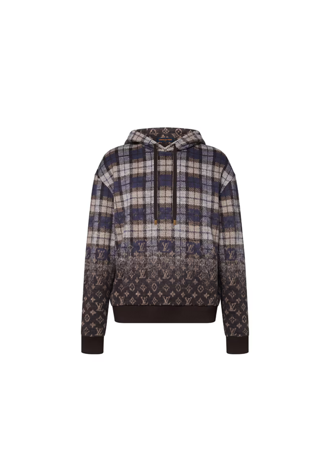 Monogram Faded Plaid Hoodie