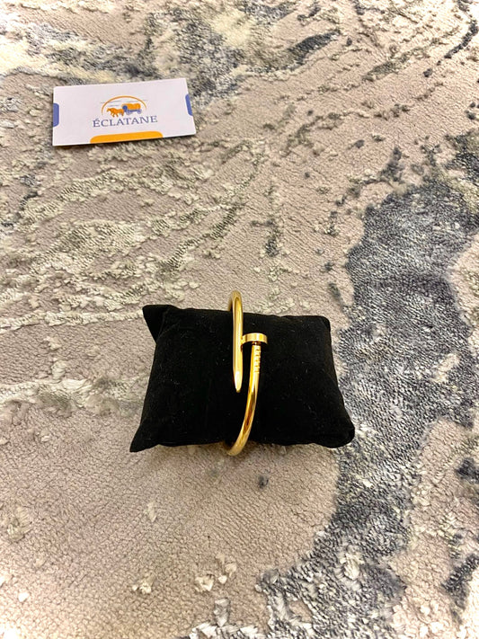 Gold Plated Nail Bracelet