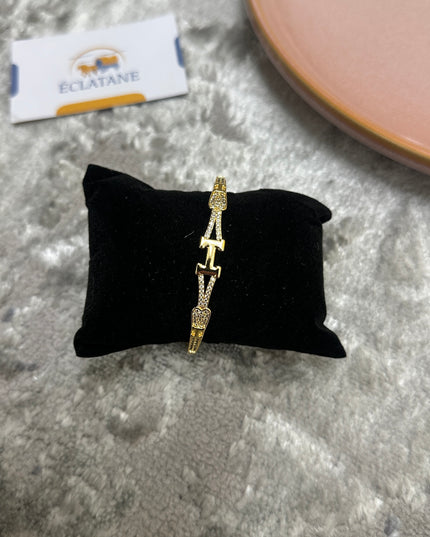 Gold Plated Sparkle | H Clasp Bracelet