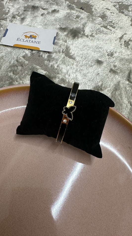 Gold & Black Plated | Butterfly Clasp Bracelet