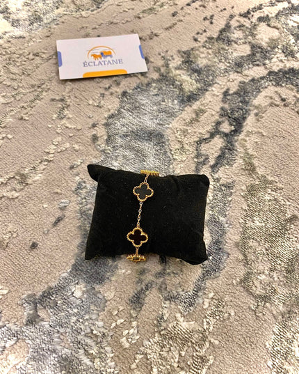 Gold & Black Plated | Clover Bracelet