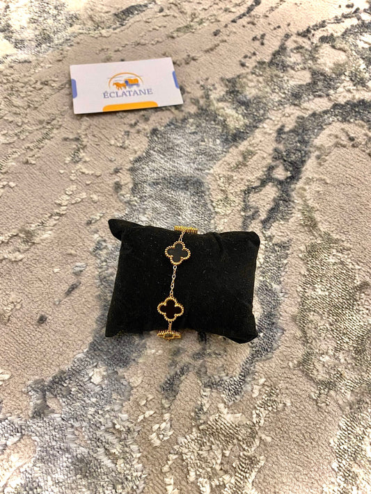 Gold & Black Plated | Clover Bracelet