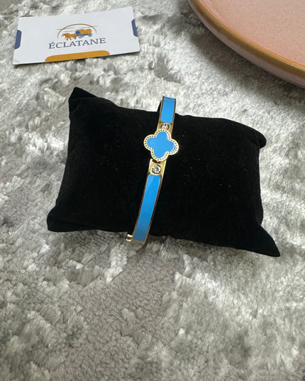 Gold & Blue Plated | Singular Clover Bracelet