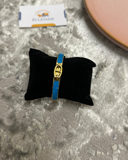 Gold & Dark Blue Plated | CD Clasp Bracelet