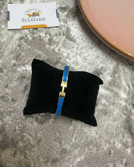 Gold & Dark Blue Plated | H Clasp Bracelet