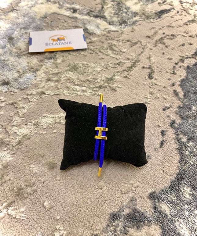 Gold & Dark Blue Plated | H Rope Bracelet