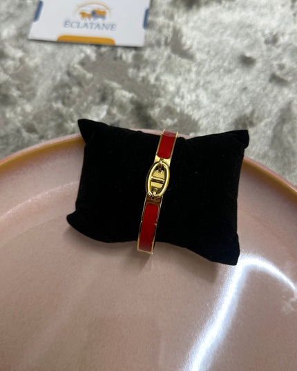 Gold & Dark Red Plated | CD Clasp Bracelet