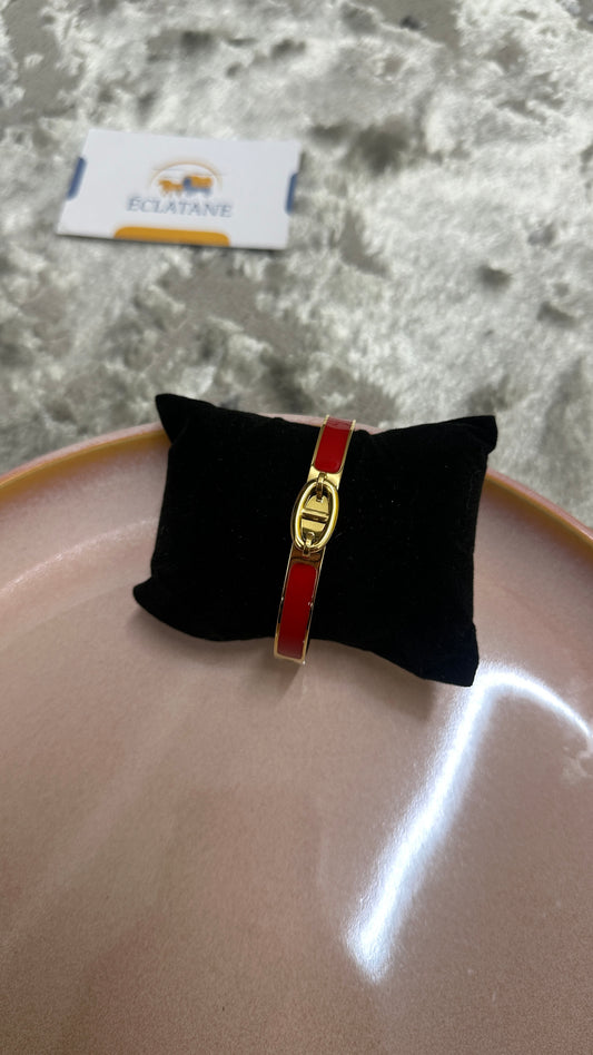 Gold & Dark Red Plated | CD Clasp Bracelet