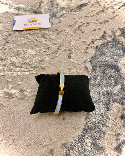 Gold & Light Blue Plated | H Clasp Bracelet