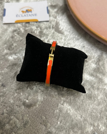 Gold & Orange Plated | H Clasp Bracelet