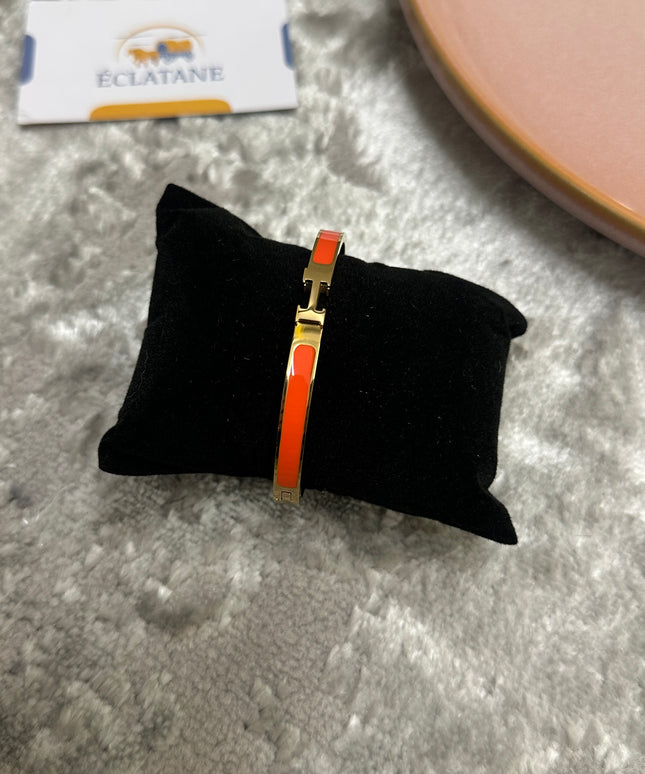 Gold & Orange Plated | H Clasp Bracelet