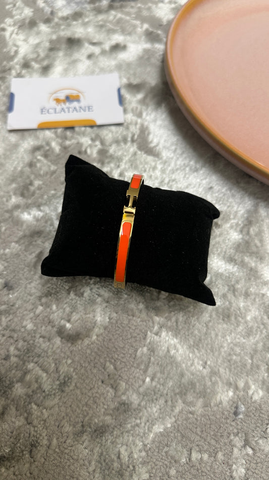 Gold & Orange Plated | H Clasp Bracelet