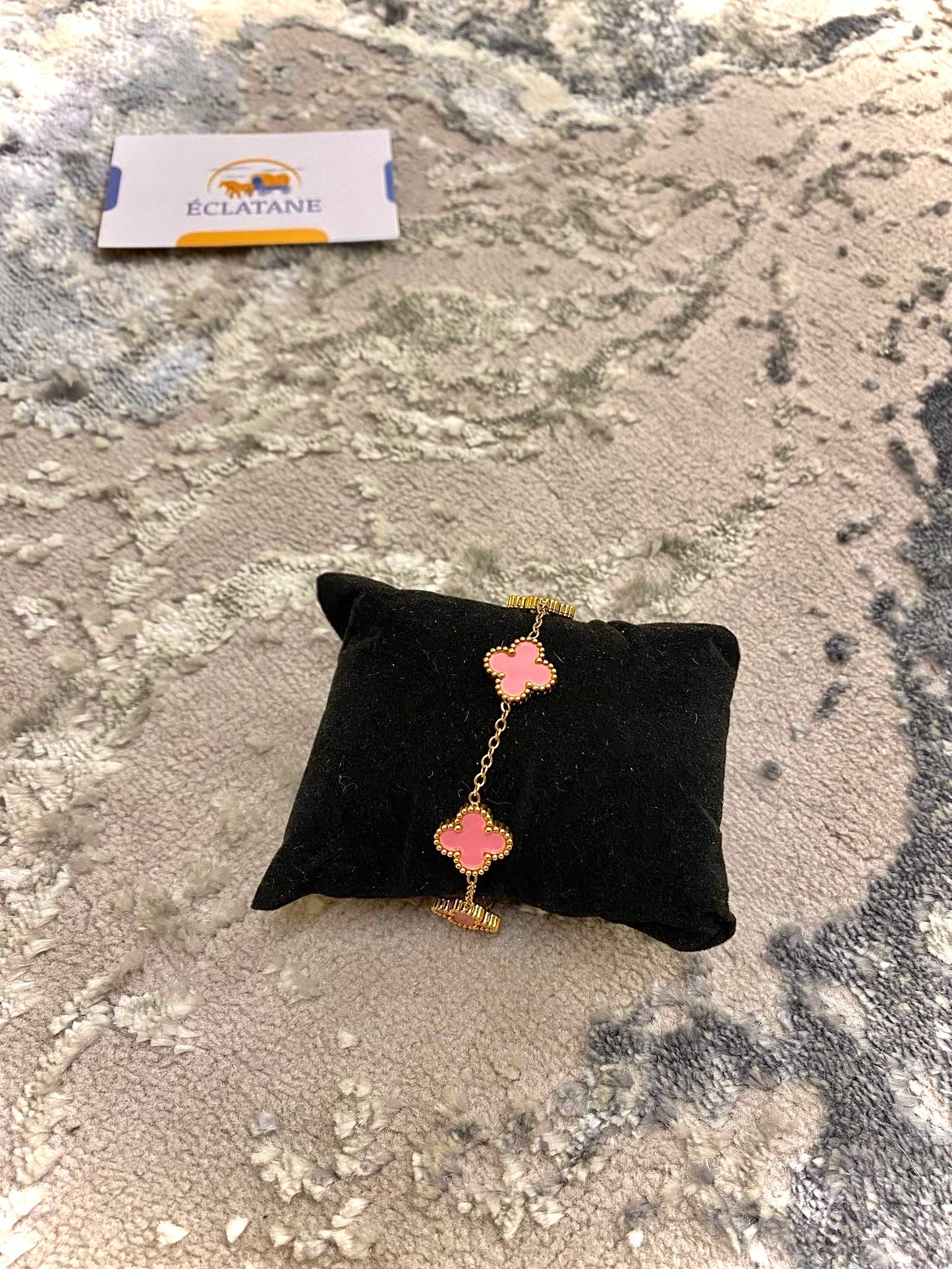 Gold & Pink Plated | Clover Bracelet