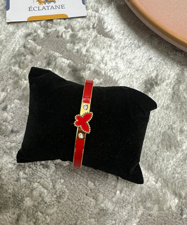 Gold & Red Plated | Butterfly Clasp Bracelet