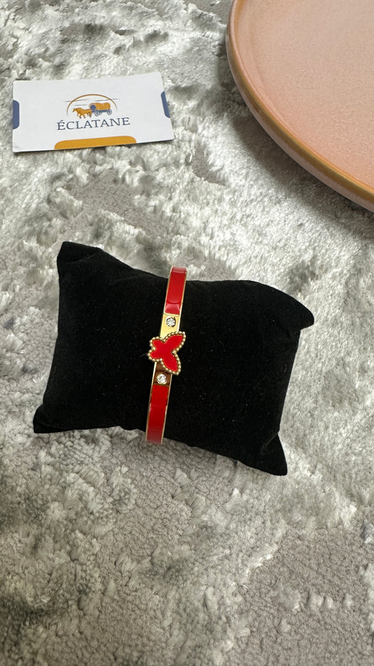 Gold & Red Plated | Butterfly Clasp Bracelet