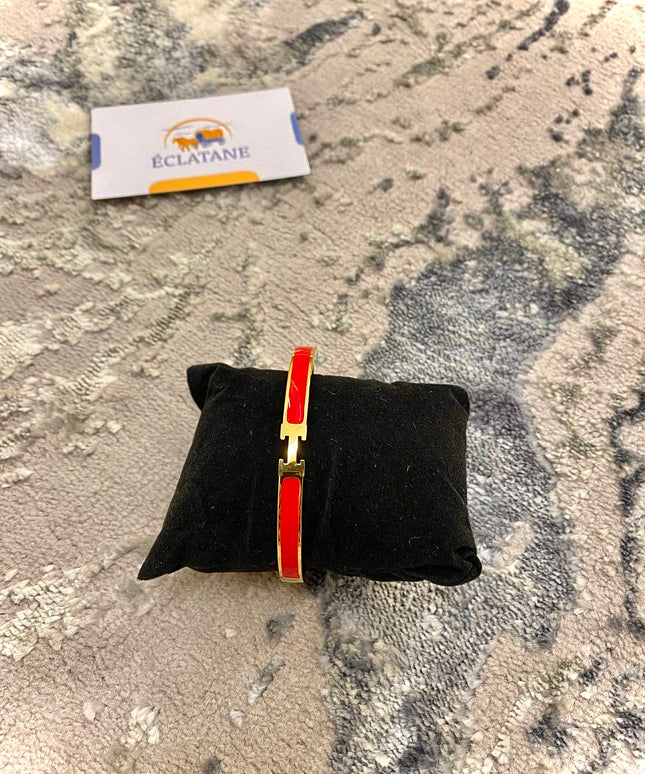 Gold & Red Plated | H Clasp Bracelet