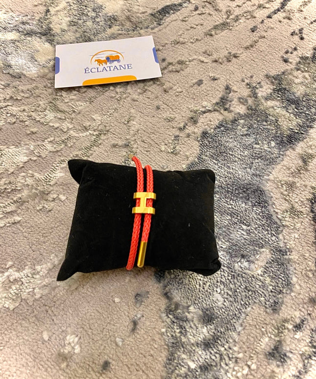 Gold & Red Plated | H Rope Bracelet