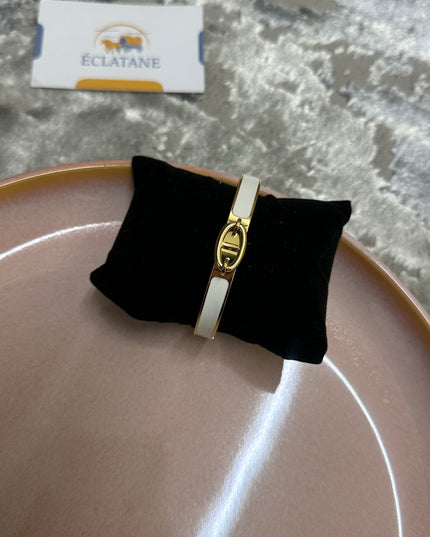 Gold & White Plated | CD Clasp Bracelet