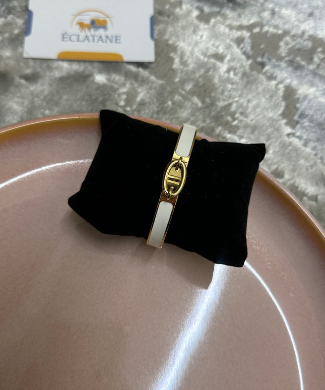 Gold & White Plated | CD Clasp Bracelet