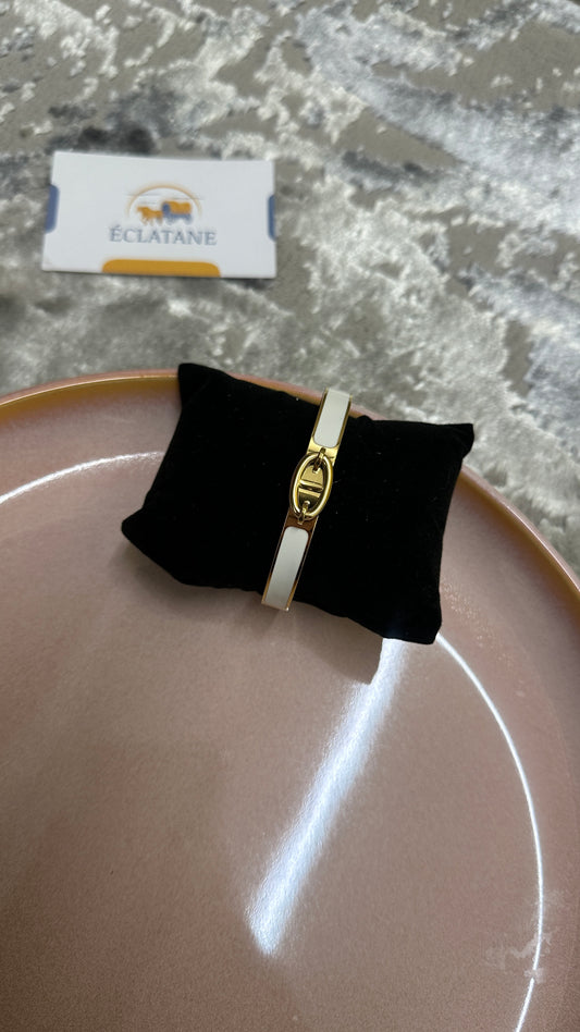 Gold & White Plated | CD Clasp Bracelet