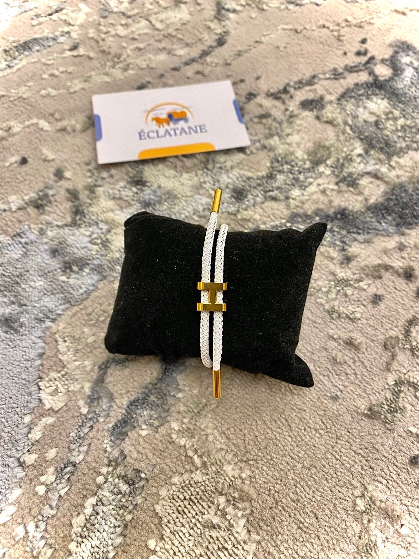 Gold & White Plated | H Rope Bracelet