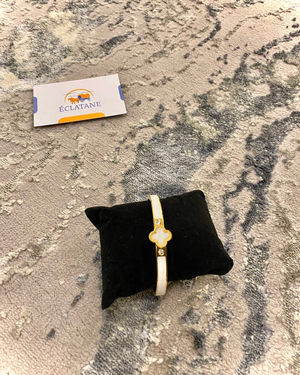 Gold & White Plated | Singular Clover Bracelet