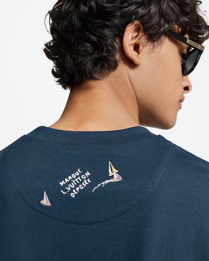 Embroided Navy LV Sailing T-Shirt