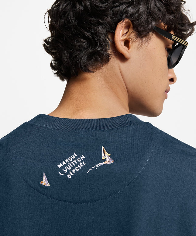 Embroided Navy LV Sailing T-Shirt